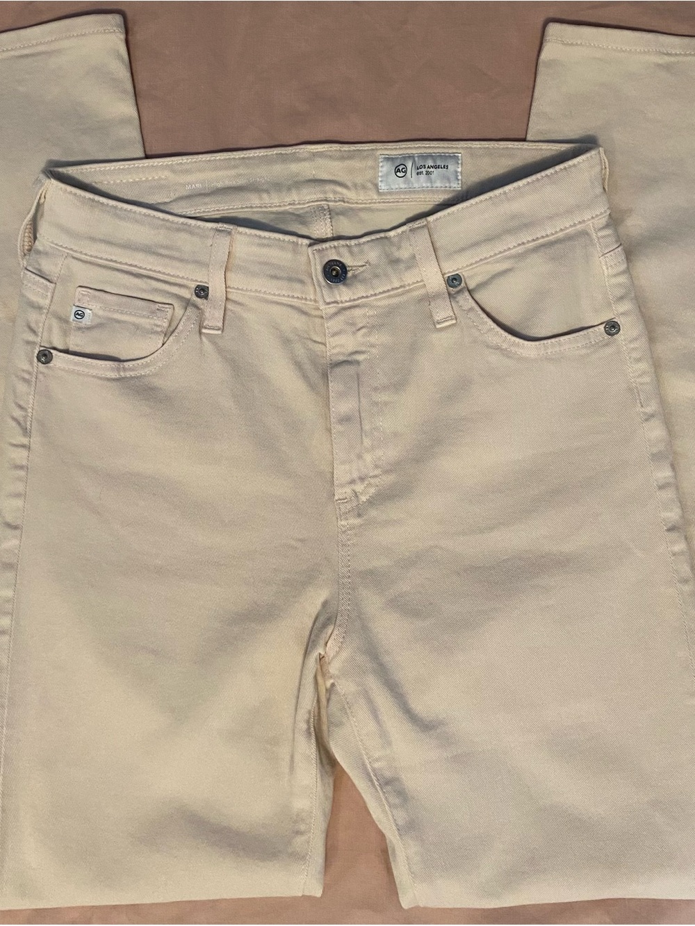 Ag Adriano Goldschmied Women's Straight Leg Jeans - Cream
